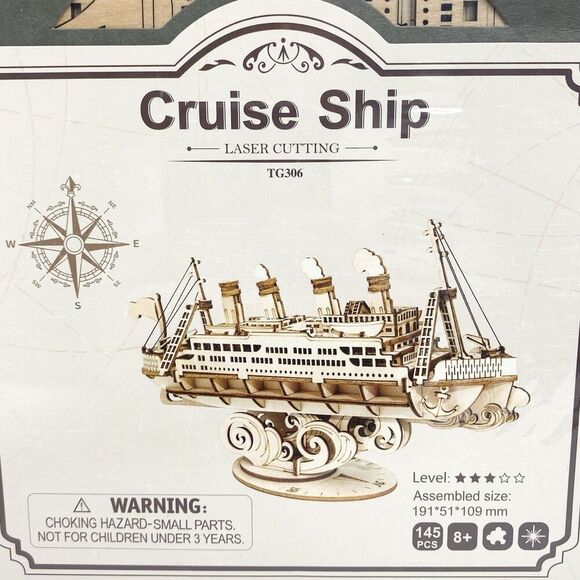 Hands Craft Classical 3D Wooden Puzzle Laser Cutting Cruise Ship 145 Pieces - Picture 2 of 3